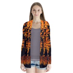 Yellow Flower Abstract Drape Collar Cardigan by bloomingvinedesign