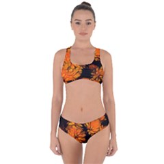 Yellow Flower Abstract Criss Cross Bikini Set by bloomingvinedesign