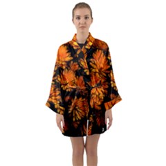 Yellow Flower Abstract Long Sleeve Kimono Robe by bloomingvinedesign