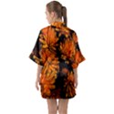 Yellow Flower Abstract Quarter Sleeve Kimono Robe View2