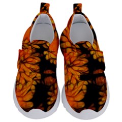 Yellow Flower Abstract Velcro Strap Shoes by bloomingvinedesign