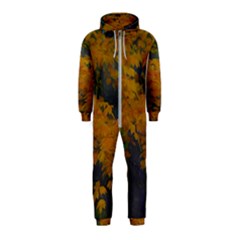 Yellow Fall Leaves And Branches Hooded Jumpsuit (kids)