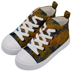 Yellow Fall Leaves And Branches Kid s Mid-top Canvas Sneakers by bloomingvinedesign