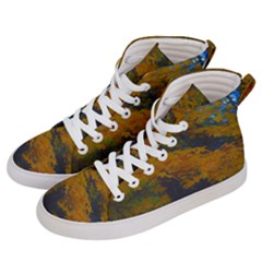 Yellow Fall Leaves And Branches Women s Hi-top Skate Sneakers by bloomingvinedesign