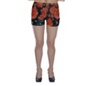 Orange Fall Mums Skinny Shorts View1