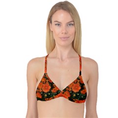 Orange Fall Mums Reversible Tri Bikini Top by bloomingvinedesign