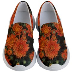 Orange Fall Mums Kid s Lightweight Slip Ons by bloomingvinedesign