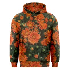 Orange Fall Mums Men s Overhead Hoodie by bloomingvinedesign