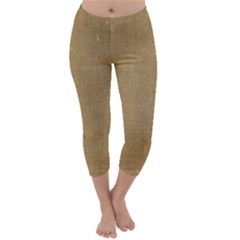 Burlap Coffee Sack Grunge Knit Look Capri Winter Leggings  by dressshop