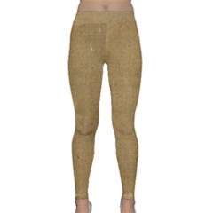 Burlap Coffee Sack Grunge Knit Look Classic Yoga Leggings by dressshop