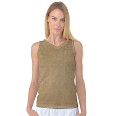 Burlap Coffee Sack Grunge Knit Look Women s Basketball Tank Top by dressshop