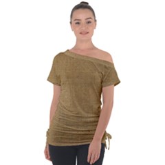 Burlap Coffee Sack Grunge Knit Look Tie-up Tee