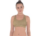 Burlap Coffee Sack Grunge Knit Look Cross String Back Sports Bra View1