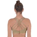 Burlap Coffee Sack Grunge Knit Look Cross String Back Sports Bra View2