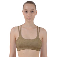 Burlap Coffee Sack Grunge Knit Look Line Them Up Sports Bra by dressshop