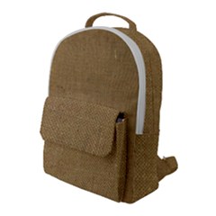 Burlap Coffee Sack Grunge Knit Look Flap Pocket Backpack (large)