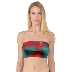 Green Red Lines Bandeau Top by kunstklamotte023