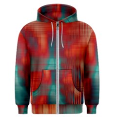 Green Red Lines Men s Zipper Hoodie