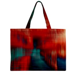 Green Red Lines Zipper Mini Tote Bag by kunstklamotte023