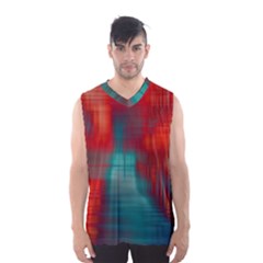 Green Red Lines Men s Basketball Tank Top by kunstklamotte023