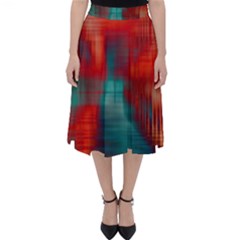 Green Red Lines Classic Midi Skirt by kunstklamotte023