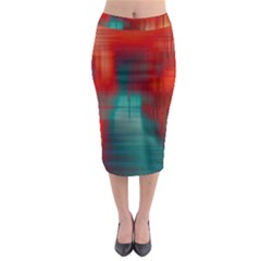 Green Red Lines Midi Pencil Skirt by kunstklamotte023