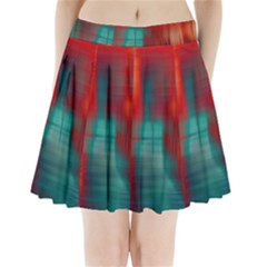 Green Red Lines Pleated Mini Skirt by kunstklamotte023