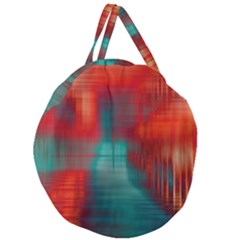 Green Red Lines Giant Round Zipper Tote by kunstklamotte023