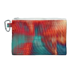 Green Red Lines Canvas Cosmetic Bag (large) by kunstklamotte023