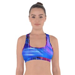 Double Lines Cross Back Sports Bra by kunstklamotte023