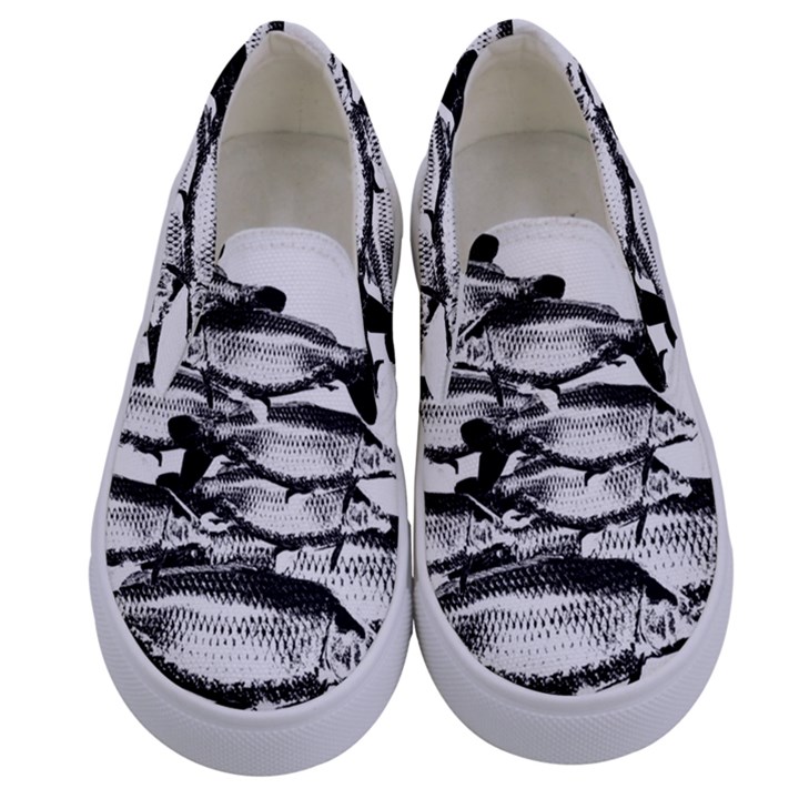 carp fish Kids  Canvas Slip Ons