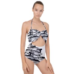 Carp Fish Scallop Top Cut Out Swimsuit by kunstklamotte023