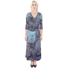 Window Frost Quarter Sleeve Wrap Maxi Dress