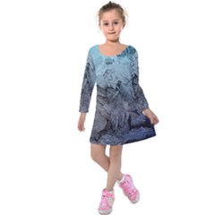 Window Frost Kids  Long Sleeve Velvet Dress