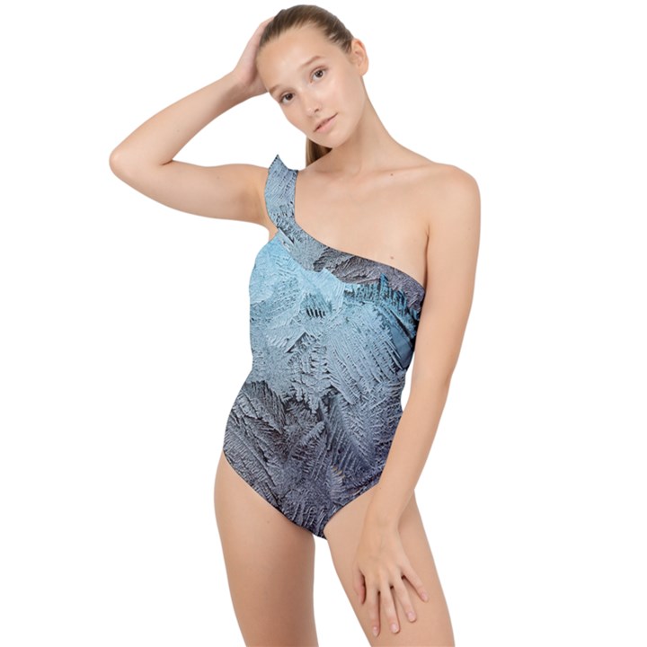 Window Frost Frilly One Shoulder Swimsuit