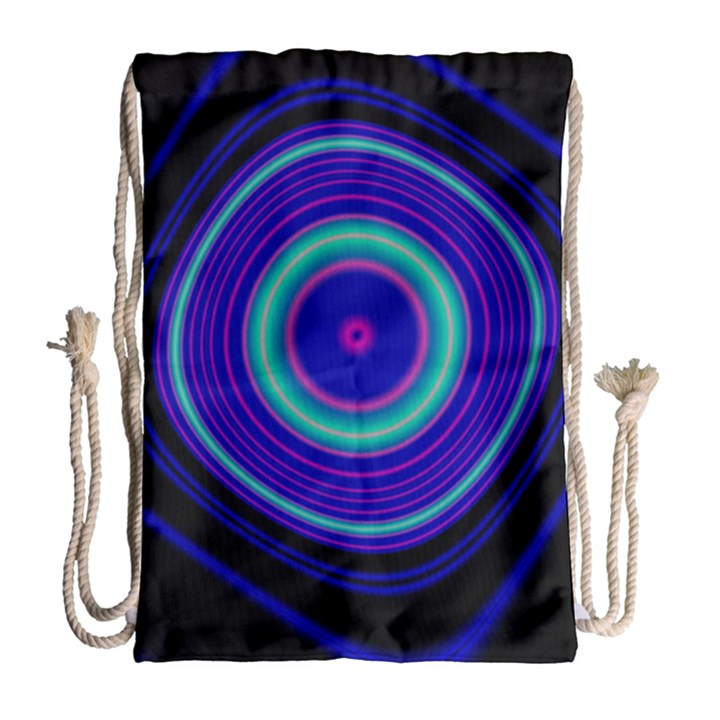 Digital Art Background Pink Blue Drawstring Bag (Large)