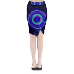 Digital Art Background Pink Blue Midi Wrap Pencil Skirt by Sapixe