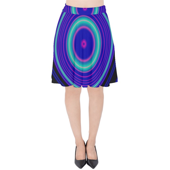 Digital Art Background Pink Blue Velvet High Waist Skirt