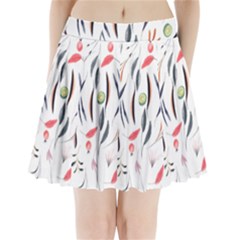 Watercolor Tablecloth Fabric Design Pleated Mini Skirt by Sapixe