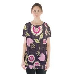 Flowers Wallpaper Floral Decoration Skirt Hem Sports Top by Sapixe