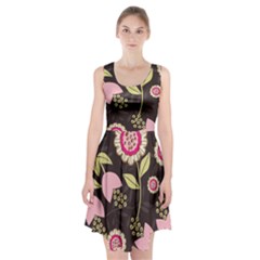 Flowers Wallpaper Floral Decoration Racerback Midi Dress