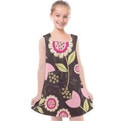 Flowers Wallpaper Floral Decoration Kids  Cross Back Dress by Sapixe