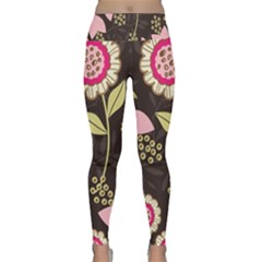 Flowers Wallpaper Floral Decoration Lightweight Velour Classic Yoga Leggings