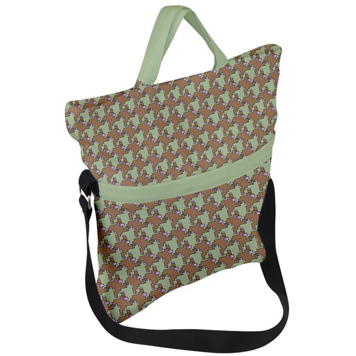 Barrel of Monkey’s Houndstooth Pattern Bags Fold Over Handle Tote Bag