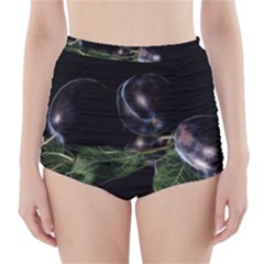 Plums Photo Art Fractalius Fruit High-waisted Bikini Bottoms by Sapixe