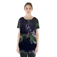 Plums Photo Art Fractalius Fruit Skirt Hem Sports Top by Sapixe