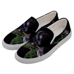 Plums Photo Art Fractalius Fruit Men s Canvas Slip Ons by Sapixe