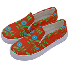 Background Texture Seamless Flowers Kids  Canvas Slip Ons by Sapixe