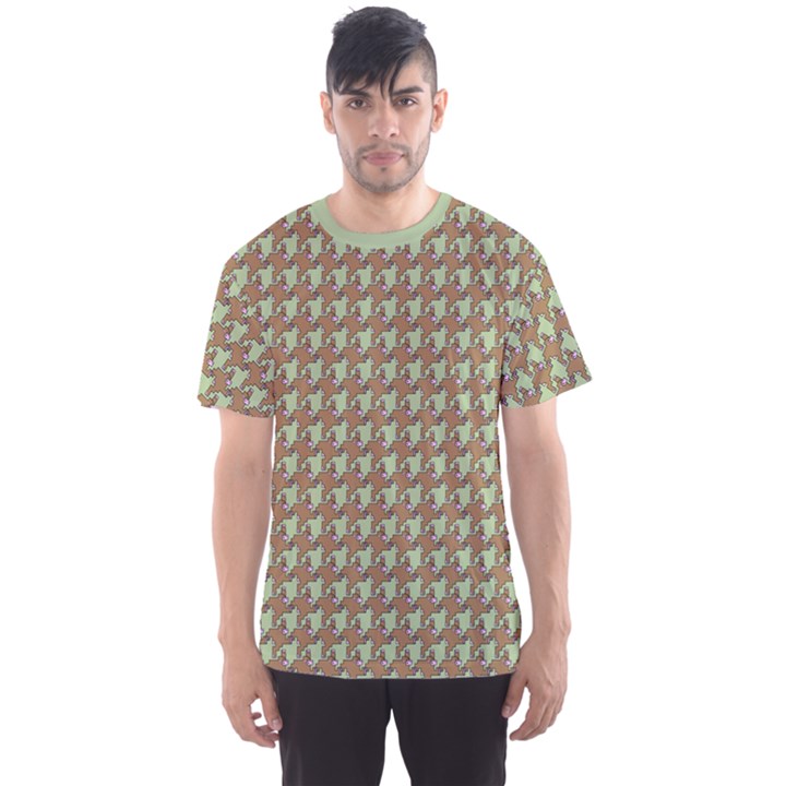 Barrel of Monkey’s Houndstooth Pattern Chic Men s Sports Mesh Tee