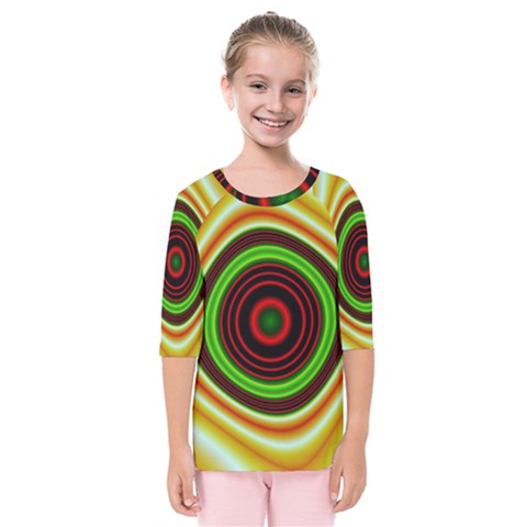 Digital Art Background Yellow Red Kids  Quarter Sleeve Raglan Tee by Sapixe